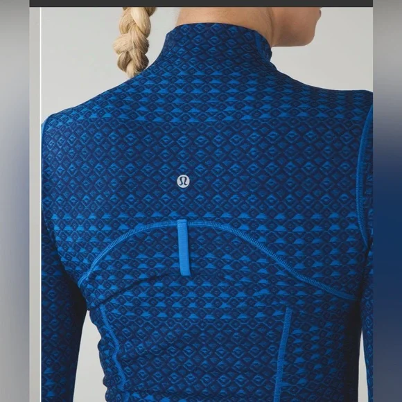 #463 Lululemon Define Jacket Triometric Stripe Lakeside Blue Hero Blue Sz 6 - Picture 5 of 10
